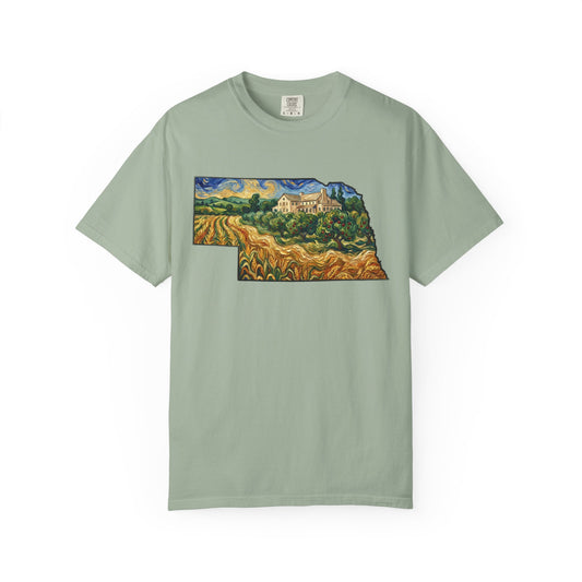 LNK.Nebraska Arbor Day Apple Orchard T-Shirt — Vincent Van Gogh Style State Art | Comfort Colors Nebraska Gameday Gift Tee