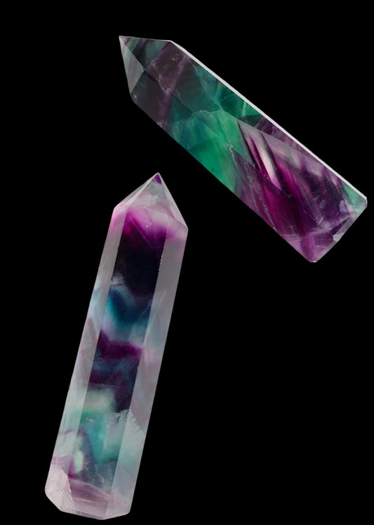 Fluorite Crystal Tower – Deep Purple - Blue - Green | Natural Gemstone Obelisk - Wax | Wane - collector crystal - Crystal Tower2