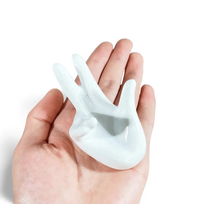 Glossy Ceramic Hand Stand – Decorative Display Holder for Crystal or Jewelry - Wax | Wane