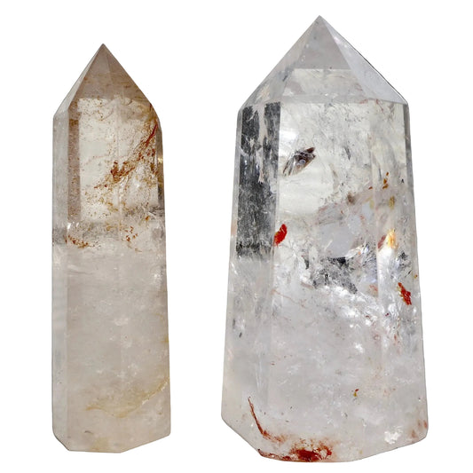 Golden Healer Clear Quartz Crystal Tower (One Piece) | Natural, Rare Iron Oxide Inclusions | Healing Energy Stone in Standard and Monolithic Sizes - Wax | Wane - crystal - Crystal Tower11