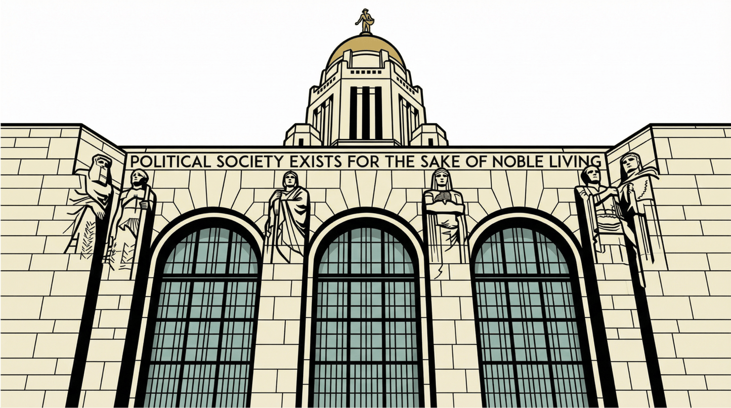 LNK.Nebraska Capitol Political Society Inscription - Premium Art Deco Digital Print - Wax | Wane - Art Deco - Digital Download1