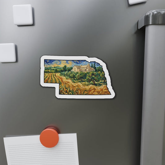 Nebraska Arbor Day Orchard Magnet — Van Gogh Die-Cut State Magnet | Nebraska Souvenir Gift - Wax | Wane - arbor day - Home Decor2