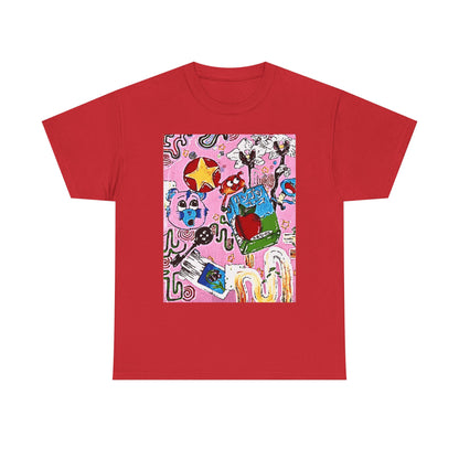 Abstract Collage Art T-Shirt — Colorful Doodle Graphic Tee