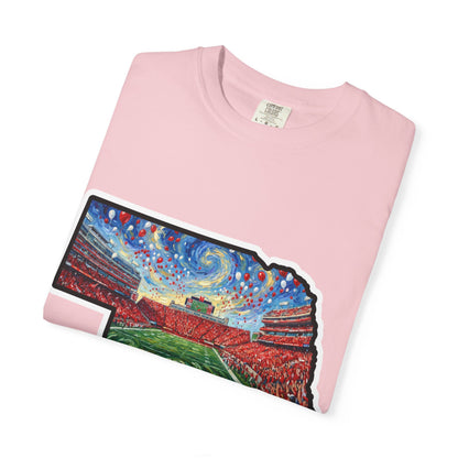 Nebraska 'Gogh' Cornhuskers Parody T-Shirt — Van Gogh Style Big Red Design