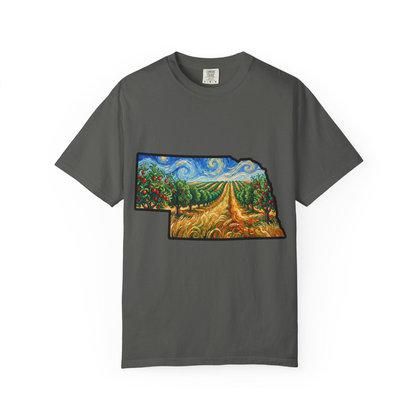 Nebraska Landscape T-Shirt — Van Gogh Style Prairie Art