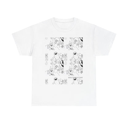 Minimalist Botanical Collage Tee — Black & White Floral Graphic T-Shirt