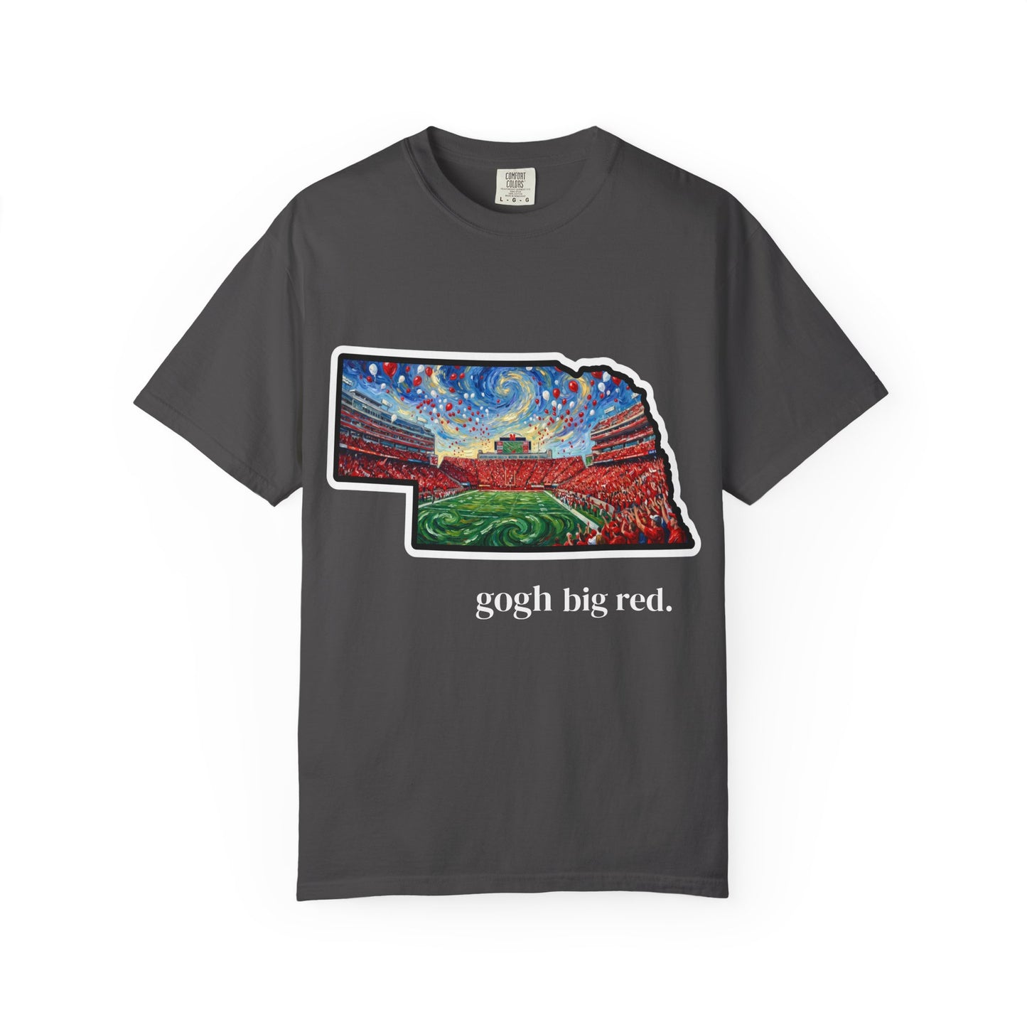 Nebraska 'Gogh' Cornhuskers Parody T-Shirt — Van Gogh Style Big Red Design