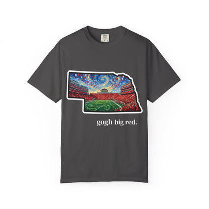 Nebraska 'Gogh' Cornhuskers Parody T-Shirt — Van Gogh Style Big Red Design