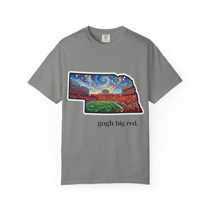 Nebraska 'Gogh' Cornhuskers Parody T-Shirt — Van Gogh Style Big Red Design