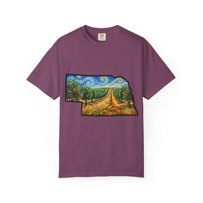 Nebraska Landscape T-Shirt — Van Gogh Style Prairie Art