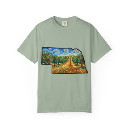 Nebraska Landscape T-Shirt — Van Gogh Style Prairie Art