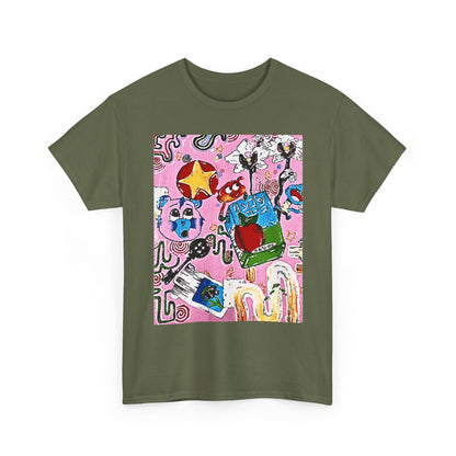 Abstract Collage Art T-Shirt — Colorful Doodle Graphic Tee