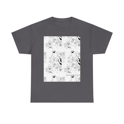 Minimalist Botanical Collage Tee — Black & White Floral Graphic T-Shirt