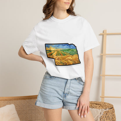 Nebraska Wheat Fields T-Shirt — Vincent Van Gogh Style Prairie State Art | Comfort Colors Nebraska Gift