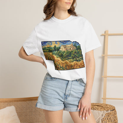 LNK.Nebraska Arbor Day Orchard T-Shirt — Vincent Van Gogh Style State Art | Comfort Colors Nebraska Gift Tee