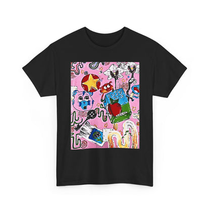 Abstract Collage Art T-Shirt — Colorful Doodle Graphic Tee