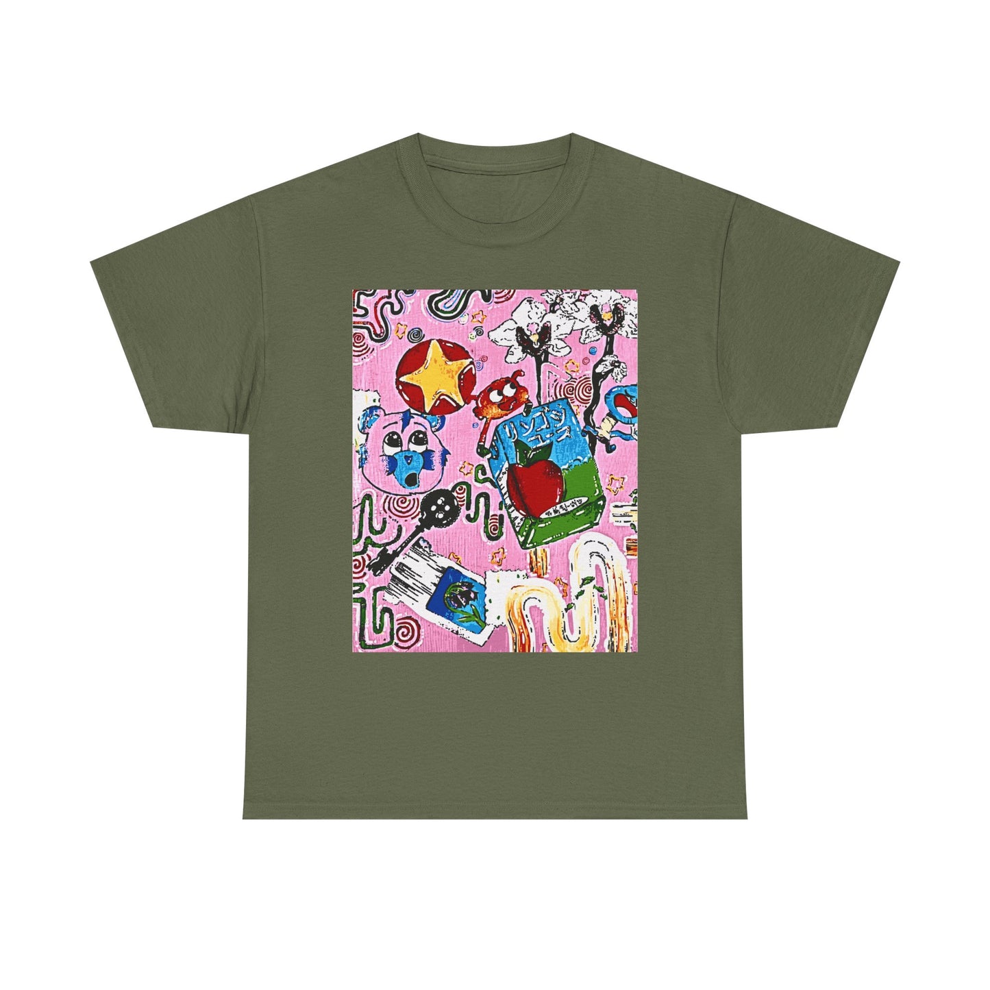 Abstract Collage Art T-Shirt — Colorful Doodle Graphic Tee