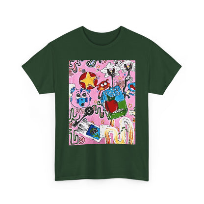 Abstract Collage Art T-Shirt — Colorful Doodle Graphic Tee