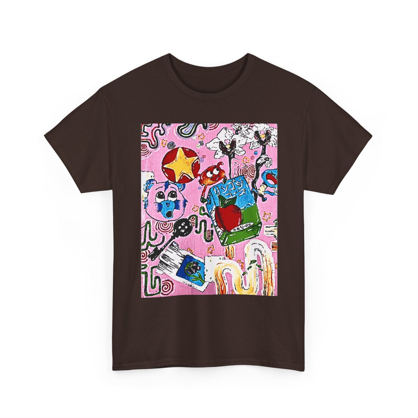 Abstract Collage Art T-Shirt — Colorful Doodle Graphic Tee
