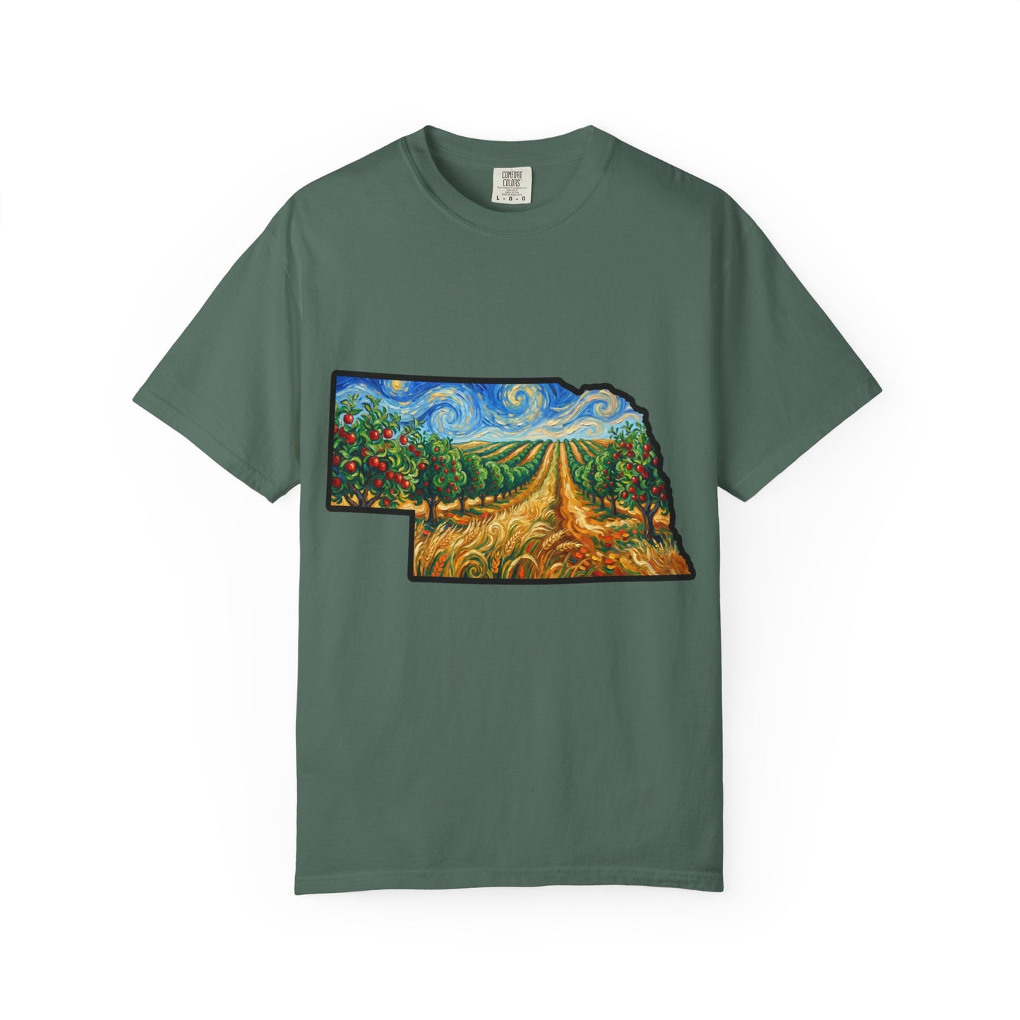 Nebraska Landscape T-Shirt — Van Gogh Style Prairie Art