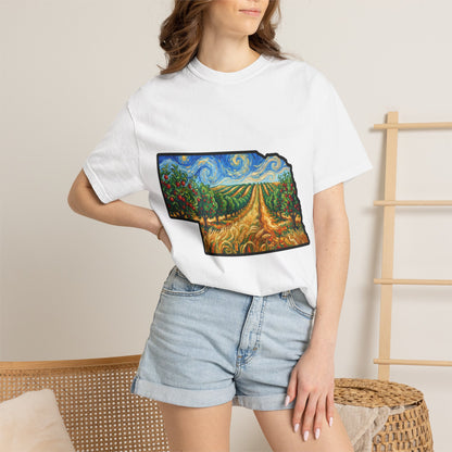 Nebraska Landscape T-Shirt — Van Gogh Style Prairie Art