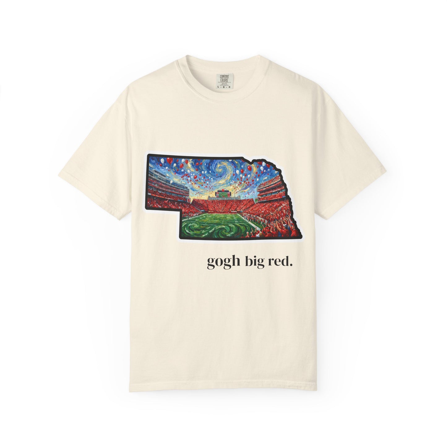 Nebraska 'Gogh' Cornhuskers Parody T-Shirt — Van Gogh Style Big Red Design