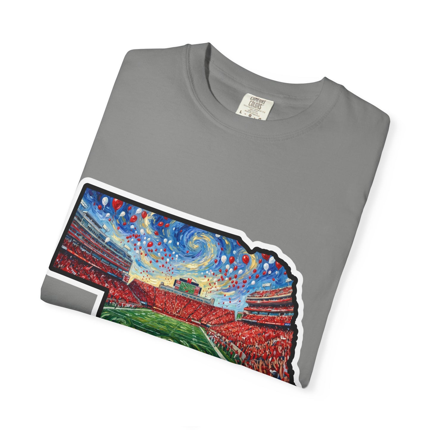Nebraska 'Gogh' Cornhuskers Parody T-Shirt — Van Gogh Style Big Red Design