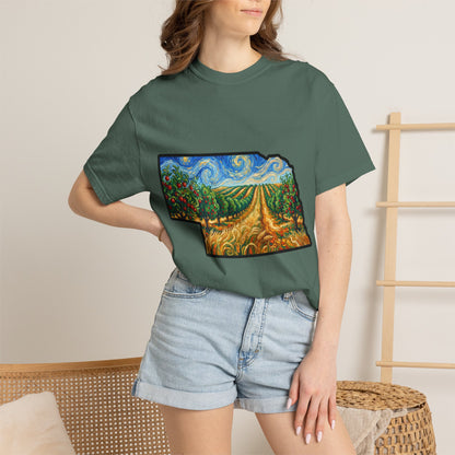 Nebraska Landscape T-Shirt — Van Gogh Style Prairie Art