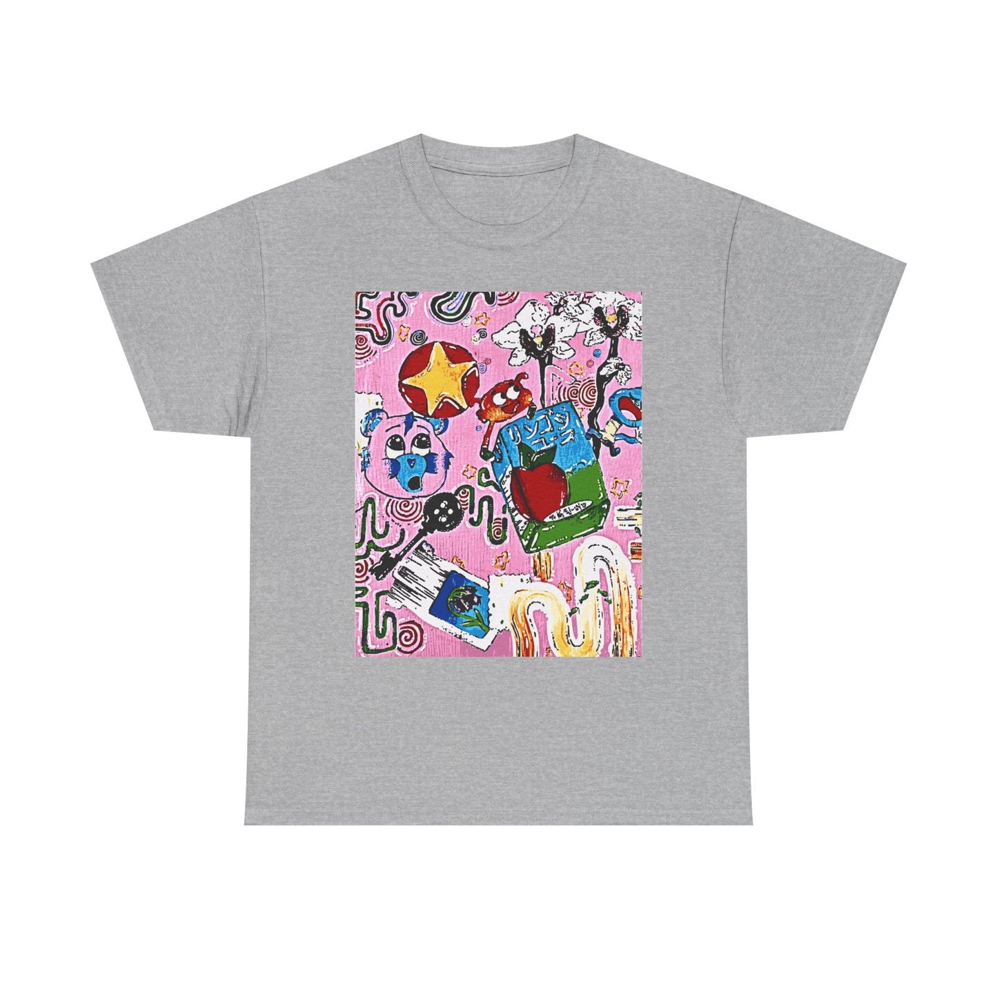 Abstract Collage Art T-Shirt — Colorful Doodle Graphic Tee