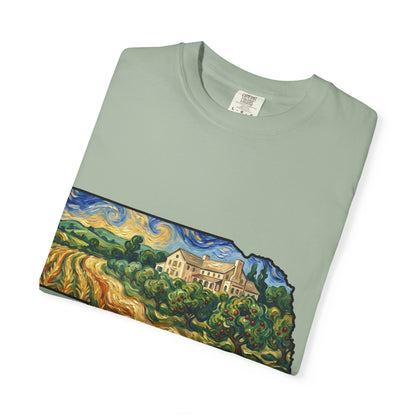 LNK.Nebraska Arbor Day Orchard T-Shirt — Vincent Van Gogh Style State Art | Comfort Colors Nebraska Gift Tee