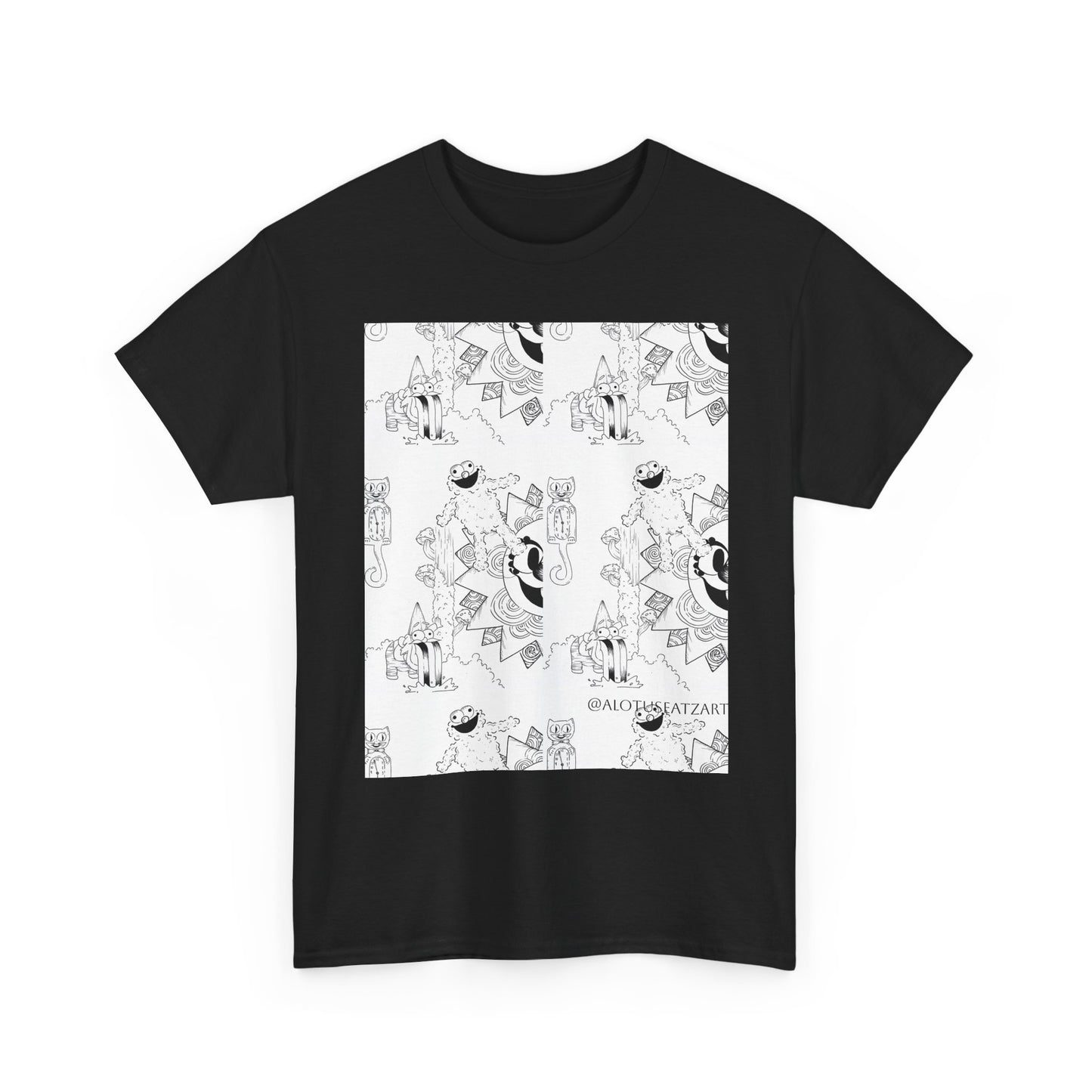 Minimalist Botanical Collage Tee — Black & White Floral Graphic T-Shirt