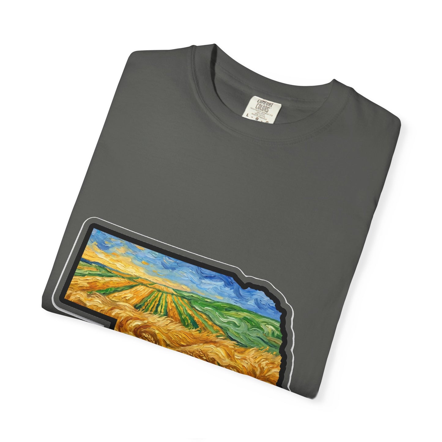 Nebraska Wheat Fields T-Shirt — Vincent Van Gogh Style Prairie State Art | Comfort Colors Nebraska Gift