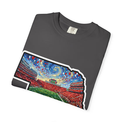 Nebraska 'Gogh' Cornhuskers Parody T-Shirt — Van Gogh Style Big Red Design