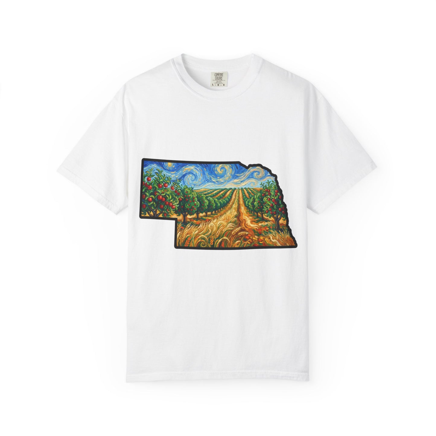 Nebraska Landscape T-Shirt — Van Gogh Style Prairie Art