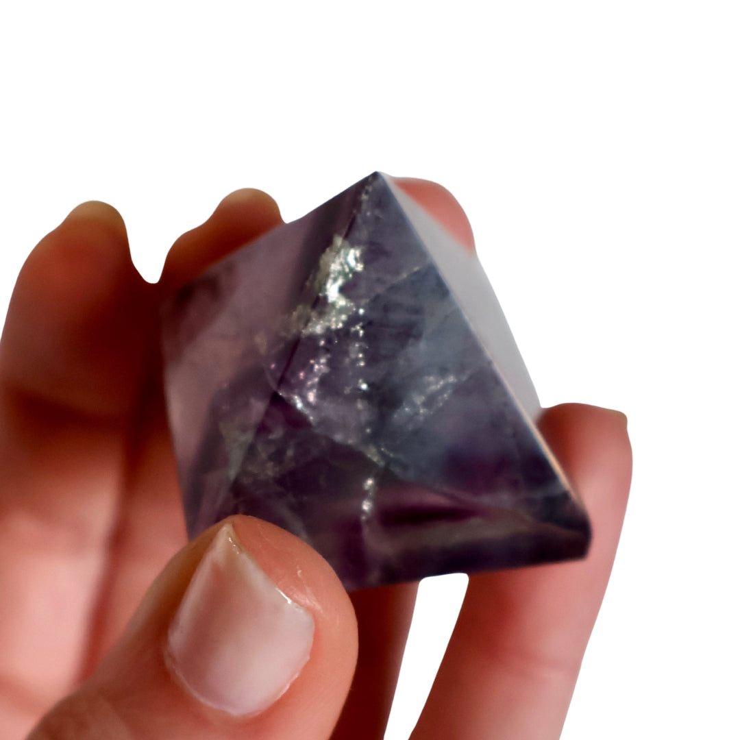 sparkling Crystal Pyramid in close-up shot