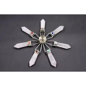 Amethyst, Clear Quartz & Rose Quartz Suncatcher – Modern Window Decor | Real Gemstone, Handcrafted Elegance - Wax | Wane