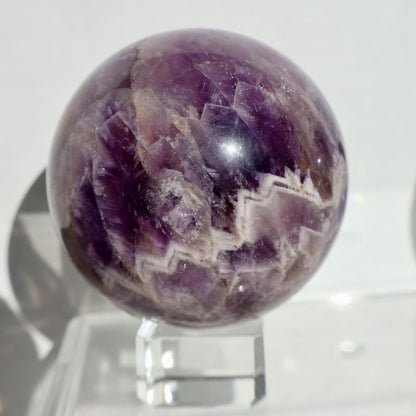 Amethyst Crystal Ball – Extra Large 3" Sphere, Modern and Meaningful, Zig Zag, Chevron Patterns - Wax | Wane - Amethyst - Crystal6