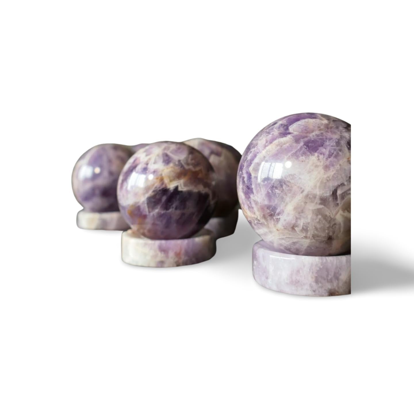 Amethyst Crystal Ball – Extra Large 3" Sphere, Modern and Meaningful, Zig Zag, Chevron Patterns - Wax | Wane - Amethyst - Crystal5
