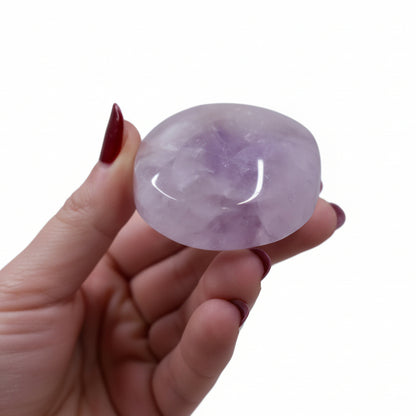 Amethyst Palm Stone - Translucent Purple Gemstone, Smooth and Calming - Wax | Wane - Natural Crystal - 2