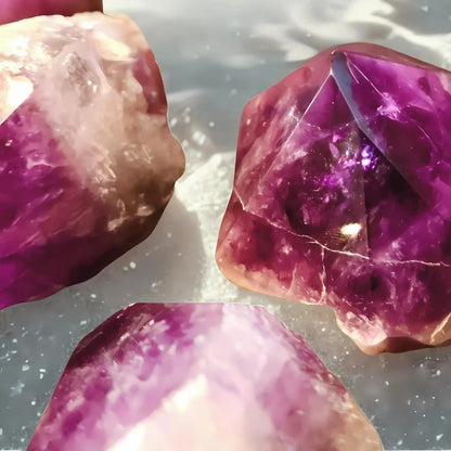 Amethyst Philosopher's Stone – Rough Untreated Quartz Crystal with Semi - Polished Point - Wax | Wane