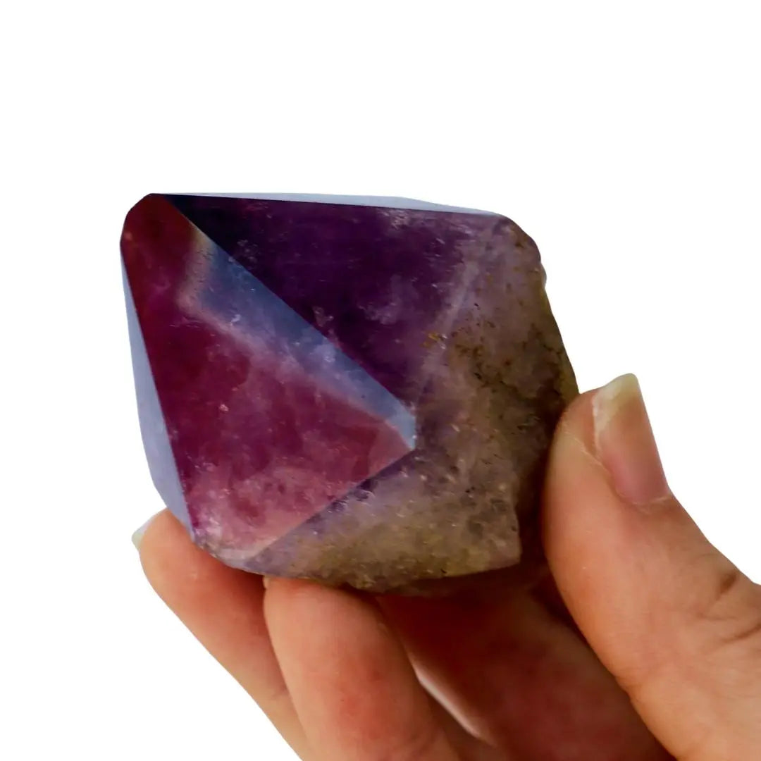 Amethyst Philosopher's Stone – Rough Untreated Quartz Crystal with Semi - Polished Point - Wax | Wane