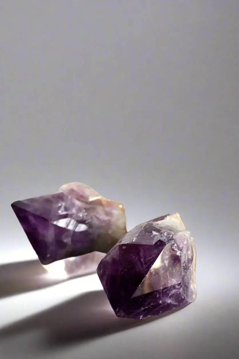 Amethyst Philosopher's Stone – Rough Untreated Quartz Crystal with Semi - Polished Point - Wax | Wane