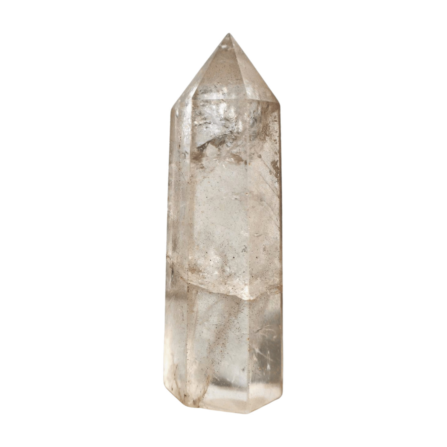 Clear Quartz Crystal Mineral Point with Natural Inclusions, 3" Obelisk Tower - Wax | Wane - clear quartz - Crystal3