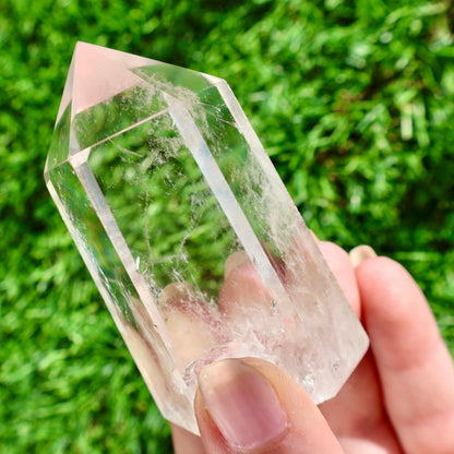 Clear Quartz Crystal Point – Thick, Stabilized Obelisk | Large High - Clarity Tower - Wax | Wane