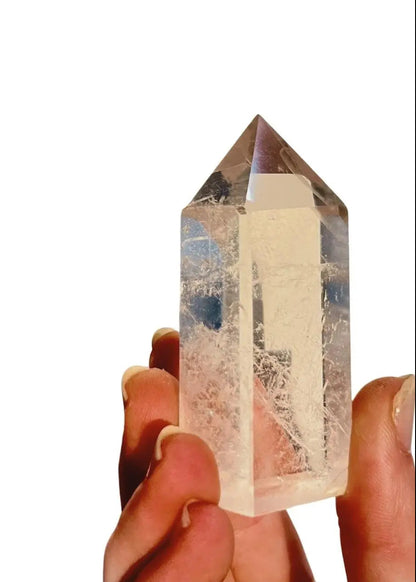 Clear Quartz Crystal Point – Thick, Stabilized Obelisk | Large High - Clarity Tower - Wax | Wane