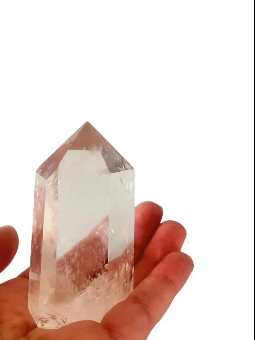 Clear Quartz Crystal Point – Thick, Stabilized Obelisk | Large High - Clarity Tower - Wax | Wane