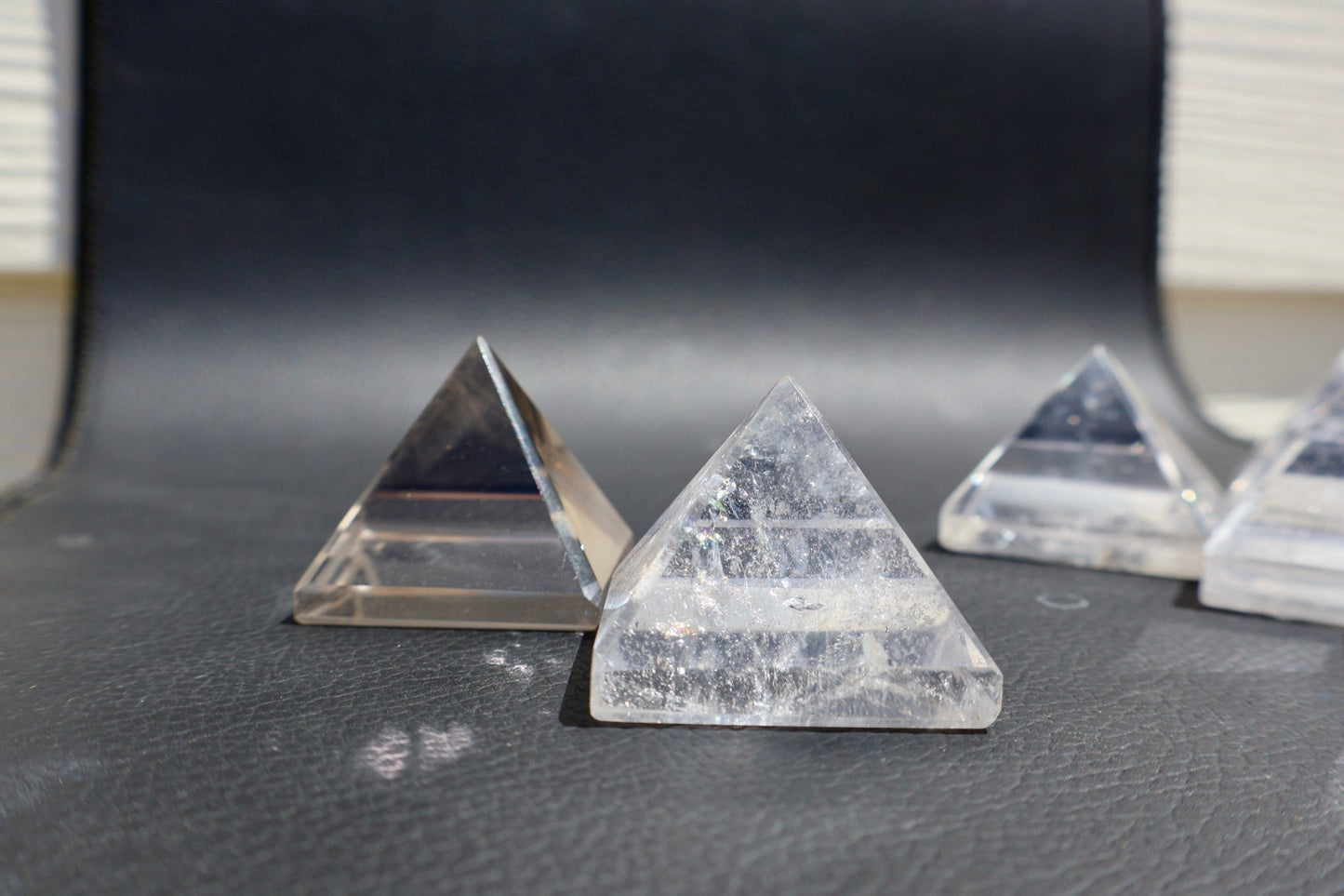 Clear Quartz Crystal Pyramid - 1 inch . One Piece - Precision Cut Natural AAA Grade Gemstone for Energy Work, Meditation & Display - Wax | Wane - Decor - Crystal18