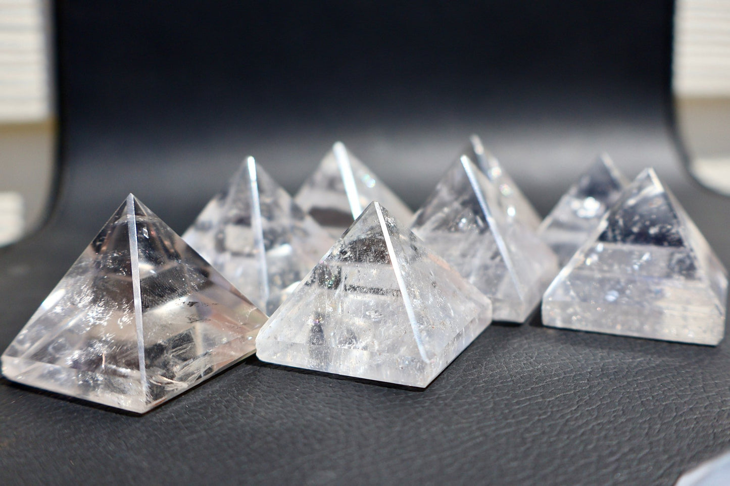 Clear Quartz Crystal Pyramid - 1 inch . One Piece - Precision Cut Natural AAA Grade Gemstone for Energy Work, Meditation & Display - Wax | Wane - Decor - Crystal17