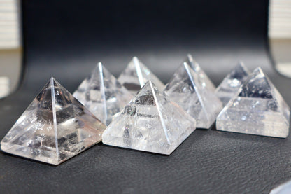 Clear Quartz Crystal Pyramid - 1 inch . One Piece - Precision Cut Natural AAA Grade Gemstone for Energy Work, Meditation & Display - Wax | Wane - Decor - Crystal17