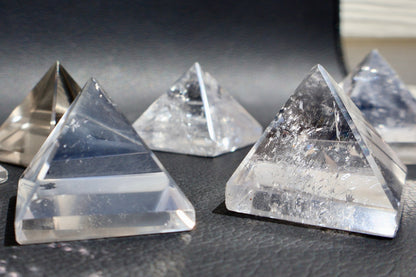 Clear Quartz Crystal Pyramid - 1 inch . One Piece - Precision Cut Natural AAA Grade Gemstone for Energy Work, Meditation & Display - Wax | Wane - Decor - Crystal14
